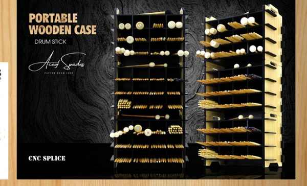 Drumstick Storage & Collection Portable Wooden Box (Stackable)