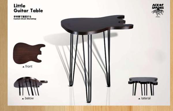 Fender Classic Body Shape — Solid Wood Bar Table