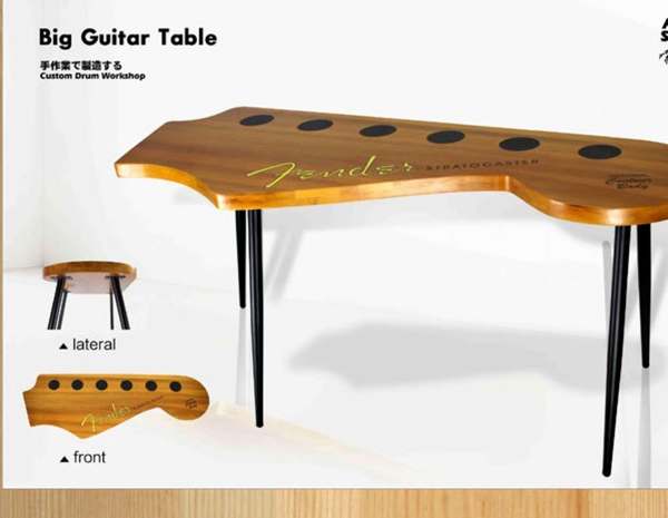 Fender Classic Headstock Shape — Extra Large Solid Wood Dining / Bar / Conference Table (4–8 People)