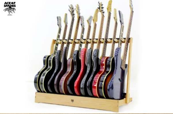 German Beech Solid Wood Guitar Collection Stand (Model 1)
